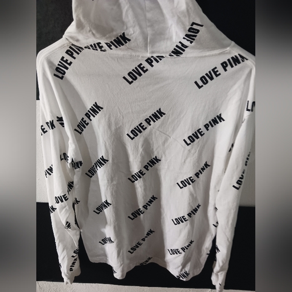 PINK Victoria's Secret LOVE PINK Graphic letters long sleeve hoodie shirt - Picture 9 of 11